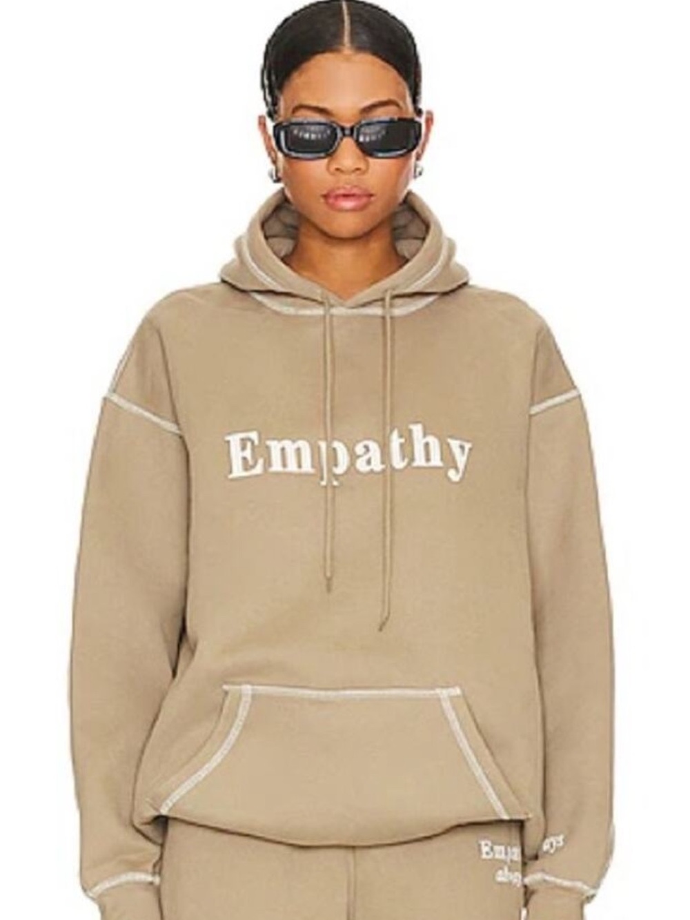 The Mayfair Group Empathy Always Hoodie XS Mocha Oversized Sweatshirt